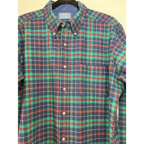 VTG Pendleton Men’s L 100% Virgin Wool Plaid Flannel Shirt USA - Picture 2 of 10